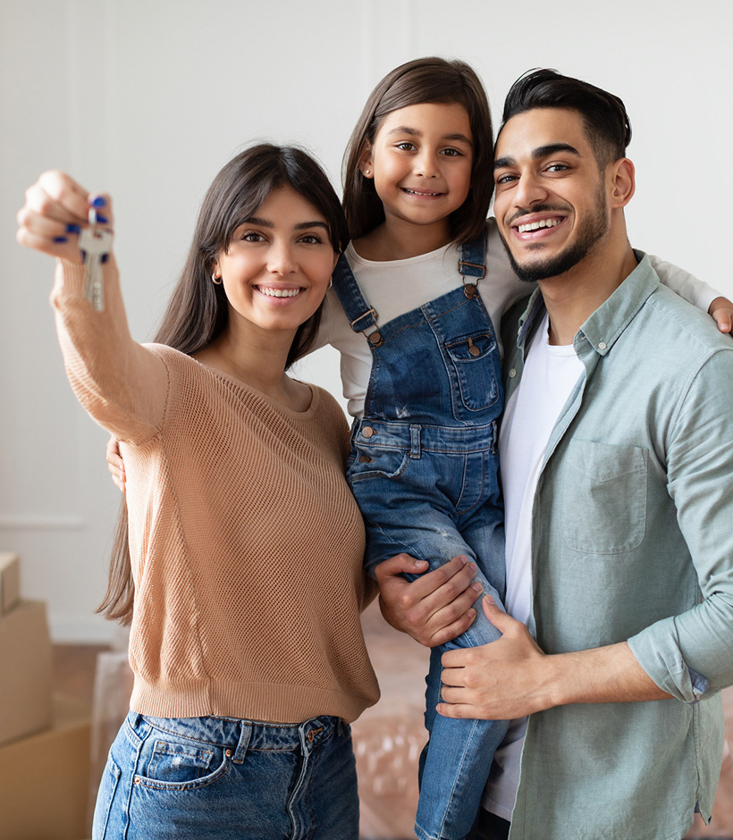 family in new house