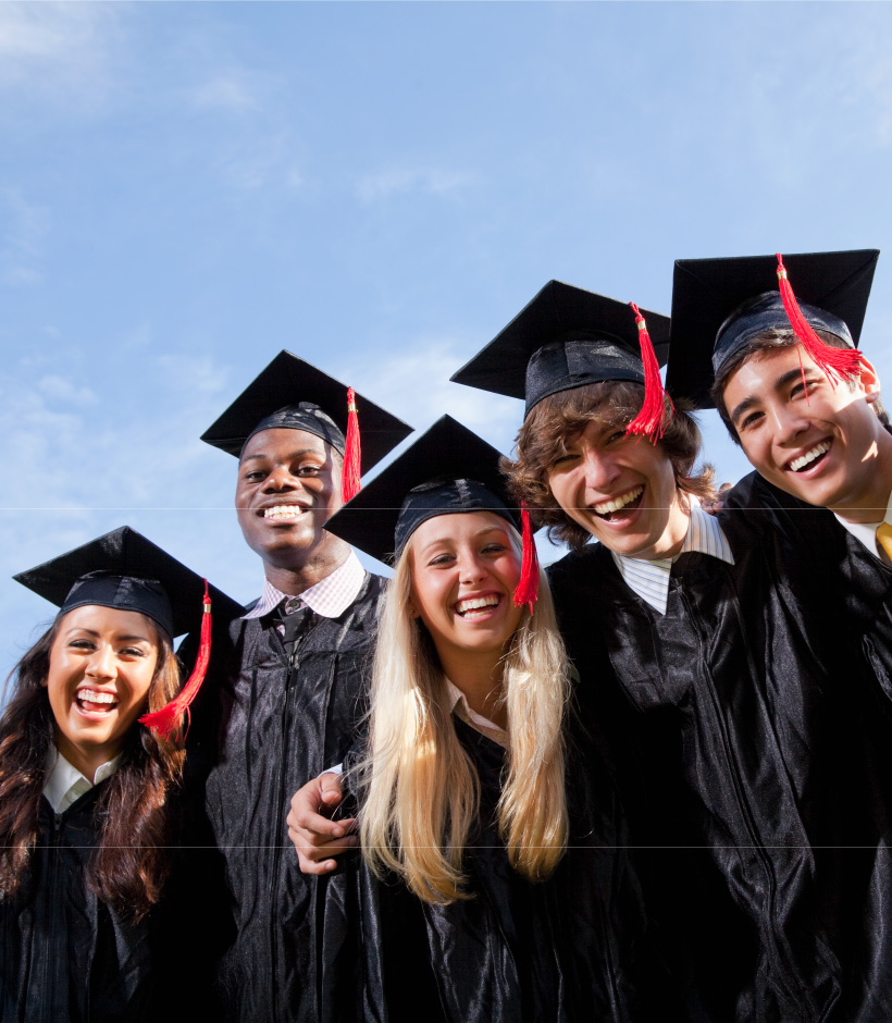 graduates in cap and gown
