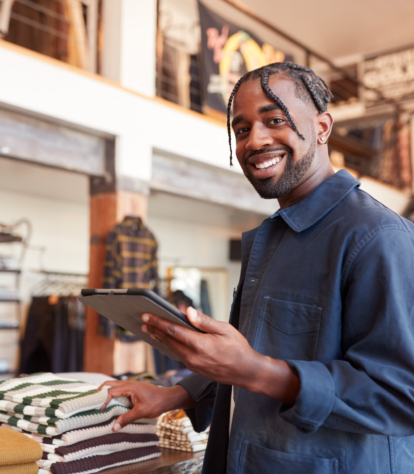 person looking at tablet