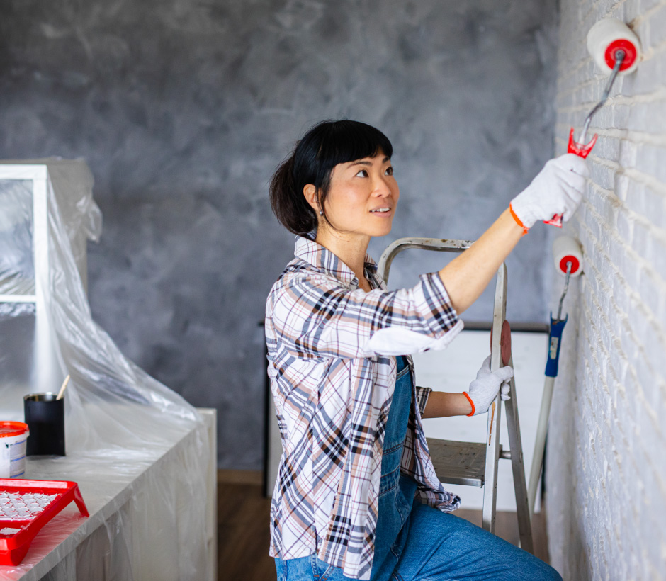 lady painting home